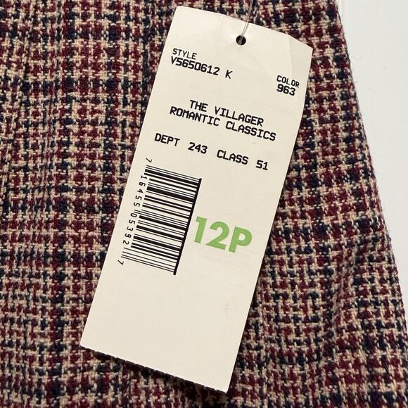 Villager Womens Wool Plaid Skirt Size 12P Brown Preppy Academia Clueless 90s NWT - Picture 3 of 9